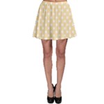 Polka Dots - White on Peach Orange Skater Skirt