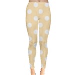 Polka Dots - White on Peach Orange Women s Leggings