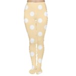 Polka Dots - White on Peach Orange Women s Tights