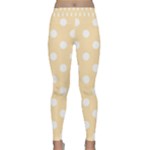 Polka Dots - White on Peach Orange Yoga Leggings