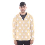 Polka Dots - White on Peach Orange Hooded Wind Breaker (Men)