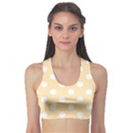 Polka Dots - White on Peach Orange Women s Sports Bra