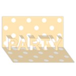 Polka Dots - White on Peach Orange PARTY 3D Greeting Card (8x4)