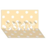 Polka Dots - White on Peach Orange SORRY 3D Greeting Card (8x4)