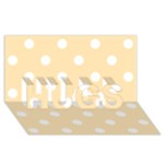 Polka Dots - White on Peach Orange HUGS 3D Greeting Card (8x4)