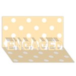 Polka Dots - White on Peach Orange ENGAGED 3D Greeting Card (8x4)