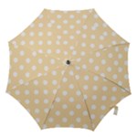 Polka Dots - White on Peach Orange Hook Handle Umbrella (Medium)