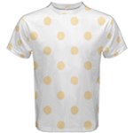 Polka Dots - Peach Orange on White Men s Cotton Tee