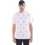 Polka Dots - Peach Orange on White Men s Sport Mesh Tee