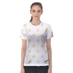 Polka Dots - Peach Orange on White Women s Sport Mesh Tee