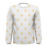 Polka Dots - Peach Orange on White Men s Long Sleeve T-shirt