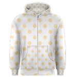 Polka Dots - Peach Orange on White Men s Zipper Hoodie