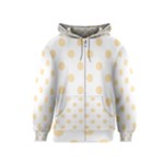 Polka Dots - Peach Orange on White Kid s Zipper Hoodie