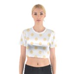 Polka Dots - Peach Orange on White Cotton Crop Top