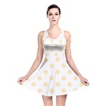 Polka Dots - Peach Orange on White Reversible Skater Dress