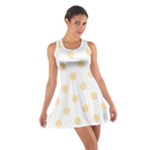 Polka Dots - Peach Orange on White Cotton Racerback Dress