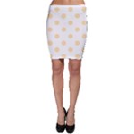 Polka Dots - Peach Orange on White Bodycon Skirt