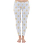 Polka Dots - Peach Orange on White Winter Leggings