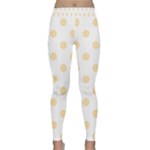 Polka Dots - Peach Orange on White Yoga Leggings