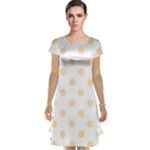 Polka Dots - Peach Orange on White Cap Sleeve Nightdress