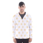 Polka Dots - Peach Orange on White Hooded Wind Breaker (Men)