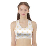 Polka Dots - Peach Orange on White Women s Sports Bra with Border