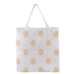 Polka Dots - Peach Orange on White Grocery Tote Bag