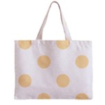 Polka Dots - Peach Orange on White Zipper Mini Tote Bag