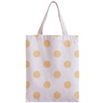 Polka Dots - Peach Orange on White Zipper Classic Tote Bag