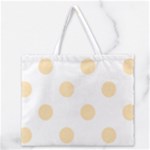 Polka Dots - Peach Orange on White Zipper Large Tote Bag