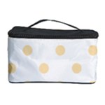 Polka Dots - Peach Orange on White Cosmetic Storage Case