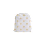 Polka Dots - Peach Orange on White Drawstring Pouch (XS)