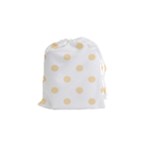 Polka Dots - Peach Orange on White Drawstring Pouch (S)