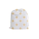 Polka Dots - Peach Orange on White Drawstring Pouch (M)