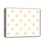 Polka Dots - Peach Orange on White Deluxe Canvas 14  x 11  (Stretched)