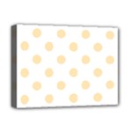 Polka Dots - Peach Orange on White Deluxe Canvas 16  x 12  (Stretched)