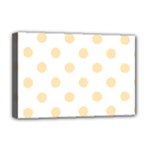 Polka Dots - Peach Orange on White Deluxe Canvas 18  x 12  (Stretched)