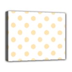 Polka Dots - Peach Orange on White Deluxe Canvas 20  x 16  (Stretched)