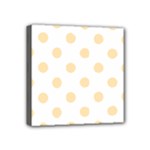 Polka Dots - Peach Orange on White Mini Canvas 4  x 4  (Stretched)