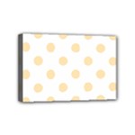 Polka Dots - Peach Orange on White Mini Canvas 6  x 4  (Stretched)