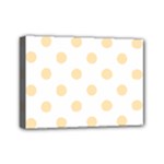 Polka Dots - Peach Orange on White Mini Canvas 7  x 5  (Stretched)