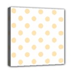 Polka Dots - Peach Orange on White Mini Canvas 8  x 8  (Stretched)