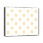 Polka Dots - Peach Orange on White Canvas 10  x 8  (Stretched)