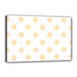 Polka Dots - Peach Orange on White Canvas 18  x 12  (Stretched)