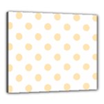 Polka Dots - Peach Orange on White Canvas 24  x 20  (Stretched)