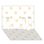 Polka Dots - Peach Orange on White I Love You 3D Greeting Card (7x5)