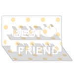 Polka Dots - Peach Orange on White Best Friends 3D Greeting Card (8x4)