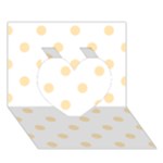 Polka Dots - Peach Orange on White Heart 3D Greeting Card (7x5)