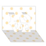 Polka Dots - Peach Orange on White LOVE 3D Greeting Card (7x5)