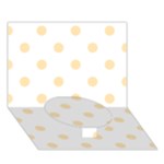 Polka Dots - Peach Orange on White Circle Bottom 3D Greeting Card (7x5)